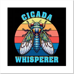 Colorful Cicada Whisperer - Vibrant Insect Lover Graphic Design Posters and Art